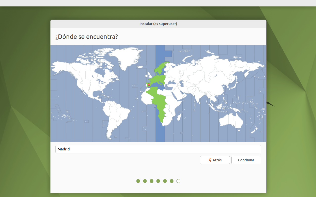 Selección de zona horaria